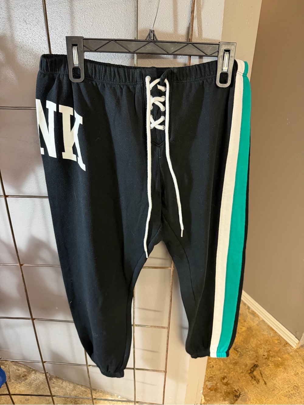 PINK Teal & White Raglan Long Sleeve Top & Sweats - Picture 2 of 3